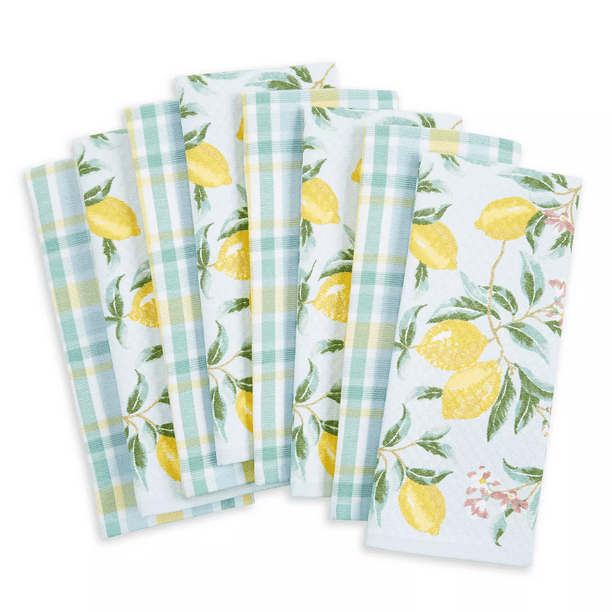 Martha Stewart Kitchen Towels, 8 Pack (Lemon Whimsy)