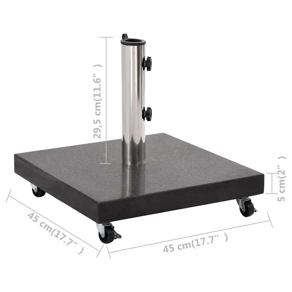 vidaXL Parasol Base Granite 66.1 lb Square Black, 48565
