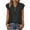 Black, variant on Women V-Neck Sleeveless Solid Button Ruched Lace Sleeve Casual Tank Tops