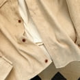thumbnail image 6 of ZCFZJW Men's Corduroy Jackets Button Up Shirt Long Sleeve Solid Color Shacket Lightweight Shirt Jacket with Double Chest Pockets Beige XXL, 6 of 7