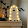 thumbnail image 4 of Halloween Decorations, Halloween Room Decor, Light Up Wooden Ghost, Handmade Ghost Board with Light for Halloween Indoor Outdoor Decoration, Suitable for Kitchen Mantel Tabletop Window(1PC), 4 of 8