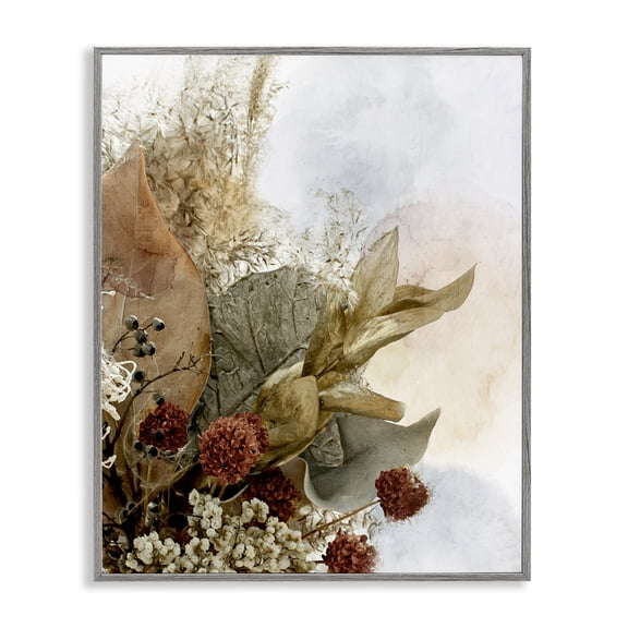 Stupell Industries Eclectic Vintage Herbal Arrangement Gray Framed Giclee Art, 16 x 20, by Kim Allen