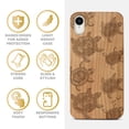 thumbnail image 4 of Case Yard Wooden Case Outside Soft TPU Silicone, Slim Fit Shockproof Wood Protective Phone Cover for Girls Boys Men and Women, Supports Wireless Charging Turtles Pattern Design case for iPhone-XR, 4 of 7