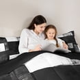 thumbnail image 4 of Homewish Black White Checkered Full Size Comforter Sets,Contemporary Aesthetic Bedding Comforter Set,Black Reversible,3-Piece,1 Comforter and 2 Pillowcases, 4 of 7