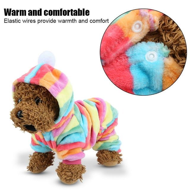 Pet Hoodies Clothes Suit Warm Pajamas Clothing For Dogs Cats In Autumn Winter