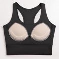 thumbnail image 4 of Women's Sports Bra Shock-absorbing Gathering Collection And Complementary Breast Color Matching Edging No Wear Sports Bra Bras for Women Black 2XL, 4 of 4
