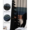 thumbnail image 3 of Forest Elk Blackout Curtains for Bedroom Living Room Darkening Curtains 63 Inches Long Animal Antlers Silhouette Tree Stripes Window Curtain 2 Panels Set Window Treatment Grommet Drapes 52"x63", 3 of 9