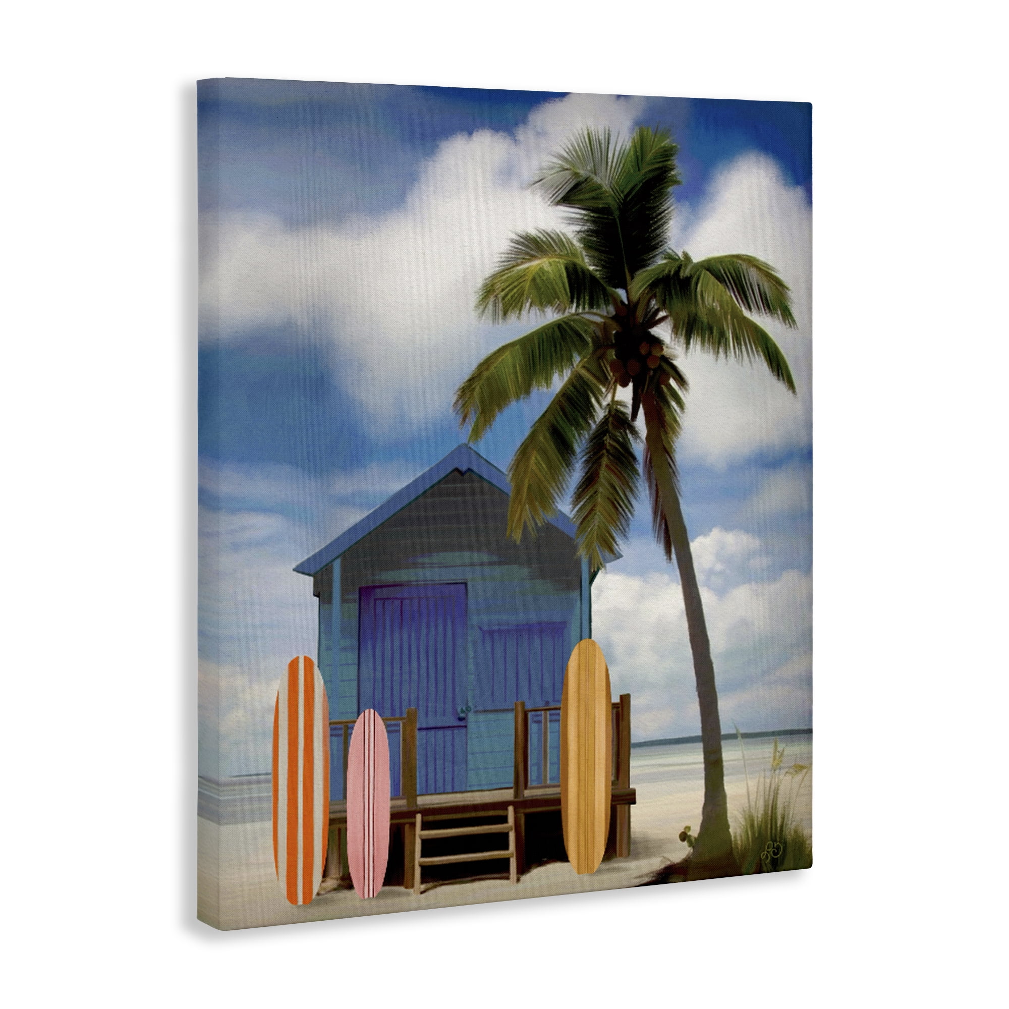 Stupell Industries Palm Overhanging Surf Shop Canvas Wall Art, design by Lisa R Dumm