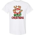 thumbnail image 3 of Inktastic Merry Christmas Santa Reindeer T-Shirt, 3 of 5