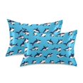 thumbnail image 2 of Orca Blue Pattern Pillowcase Queen Size 30''x20'' Satin Double-Sided Print Soft Wrinkle Resistant, 2 of 9