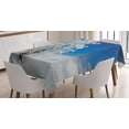 thumbnail image 1 of Ambesonne Winter Tablecloth Rectangular Table Cover, Lonely Tree Rural Land, 60"x90", Blue White, 1 of 3
