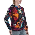 thumbnail image 6 of Picia Rock Skull Singer Pattern Casual Women's Hoodie, Hooded Sweatshirt with Kangaroo Pocket, Comfortable Pullover with Eye-catching Drawstrings-Small, 6 of 7