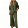 thumbnail image 4 of 2 Piece Sets for Women Summer Spring Vacation Beach Travel Airport Outfits Three Quarter Sleeve Lounge Set, 4 of 5