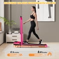 thumbnail image 2 of Yagud Walking Pad Treadmill with Handle Bar & 5% Incline, Foldable Portable Treadmill for Running, Small Under Desk Treadmill for Home, Pink Walking Pad, 2 of 9