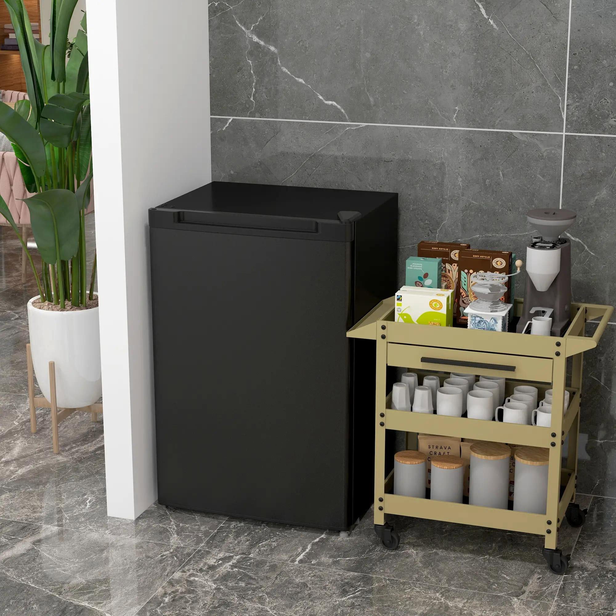 Resenkos Upright Freezer, 3 Cu Ft Small Freezer with Reversible Single Door, Smart Thermostat Control, Apartment, Black