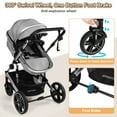 thumbnail image 4 of Tripland Heavy Duty Folding Baby Stroller, Multipurpose Collapsible Baby Stroller with Openable Tailgate for Beach Camping Picnic Garden Grocery Shopping Laundry (Black & Blue), 4 of 8