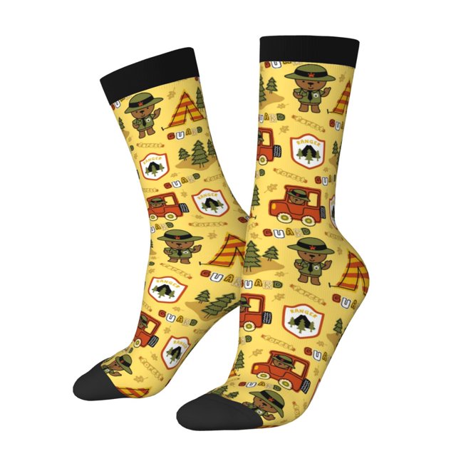 Balery Forest Guard Calcetas Largas con Estampado para Hombre y Mujer – Suaves y Transpirables, Talla Única (US 5-11)