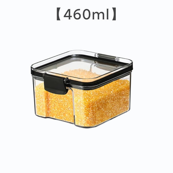 Esaierr Transparent Storage Tank with Lids Square Container Nut Jar Tea Jars Plastic Storage Jar
