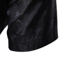 thumbnail image 3 of Mens Short Sleeve Fashion Button Up Shirt Rose Print Casual Slim Dress Shirt Black XXL, 3 of 8