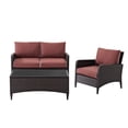 thumbnail image 4 of Crosley Kiawah 3 Piece Outdoor Wicker Conversation Set in Sangria, 4 of 18
