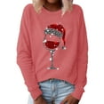 thumbnail image 1 of Innerwin Pull Col Rond Dames Chandail en Molleton de Noël Usage Quotidien Manches Longues Coupe Ample Hauts Rose 2TG, 1 of 3