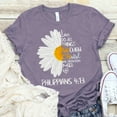 thumbnail image 3 of Love in Faith | I Can Do All Things Daisy Short Sleeve | Heather Purple | Christian T-Shirts for Women | Faith Based Apparel |Christian Gifts, 3 of 8