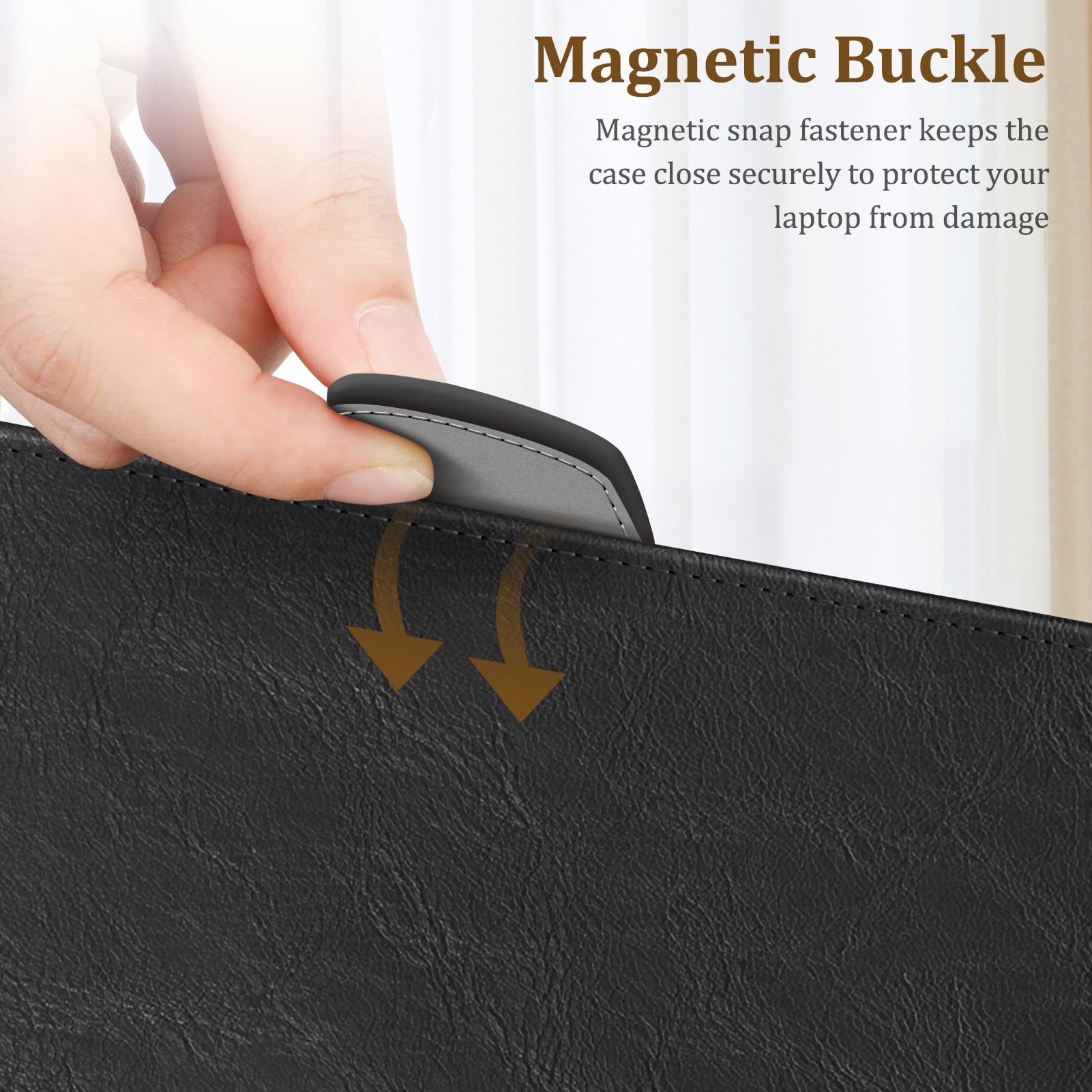 Fintie Case for 13.5 Inch Microsoft Surface Laptop 5/4/3/2 (Model: 1951/1868/1958/1950/1867/1769), Premium PU Leather Sleeve Protective Folio Book Cover with Large Pocket, Black