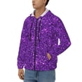 thumbnail image 3 of Kdxio Purple Glitter Print Men Hoodies Casual Hoodies for Men with Zip Pockets Full Zip Long Sleeve Sweatshirt Sports Hooded Jacket-Medium, 3 of 5