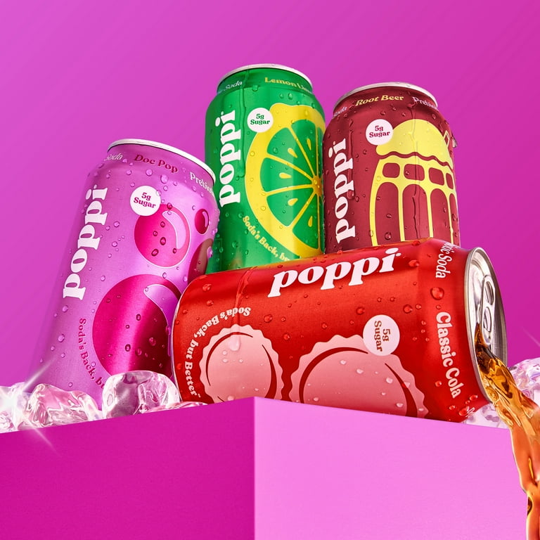 poppi Prebiotic Soda Variety Pack, 12 oz Canned Soda, 12 Pack