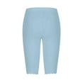 thumbnail image 5 of Leggings For Women Knee Length Capri Leggings Summer Cropped Casual Solid Comfy Capris Womens Pants, 5 of 5