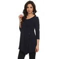 thumbnail image 3 of Women's Trendy Style 3/4 Sleeves Button Trim Solid Top, 3 of 4