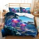 thumbnail image 1 of Juego de Funda Nórdica King Size,Juego de Ropa de Cama Delfín Medusa Surf para Decoración de Habitaciones,3, 1 of 8