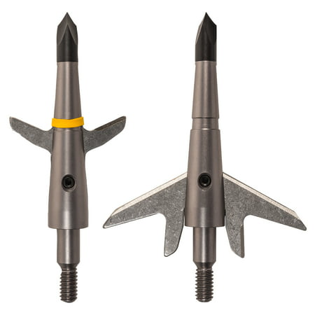 (Pack of 3) Expandable Crossbow Broadheads by Swhacker, 2-Blade 100 Grain 1.75