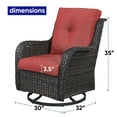 thumbnail image 2 of Opohoro 2-Piece Wicker Rattan Swivel Rocking Glider Chairs with Cushions for Patio, Porch, Backyard, 2 of 11