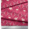 thumbnail image 2 of Soimoi Pink Modal Satin Fabric Flamingo & Moroccan Damask Print Fabric by the Yard 42 Inch Wide, 2 of 3