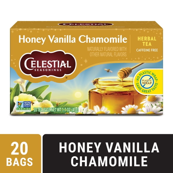 Celestial Seasonings Honey Vanilla Chamomile Caffeine-Free Herbal Tea Bags (20 Count)