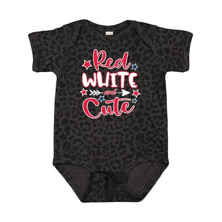 

Inktastic 4th of July Red White and Cute with Arrow and Stars Gift Baby Boy or Baby Girl Bodysuit