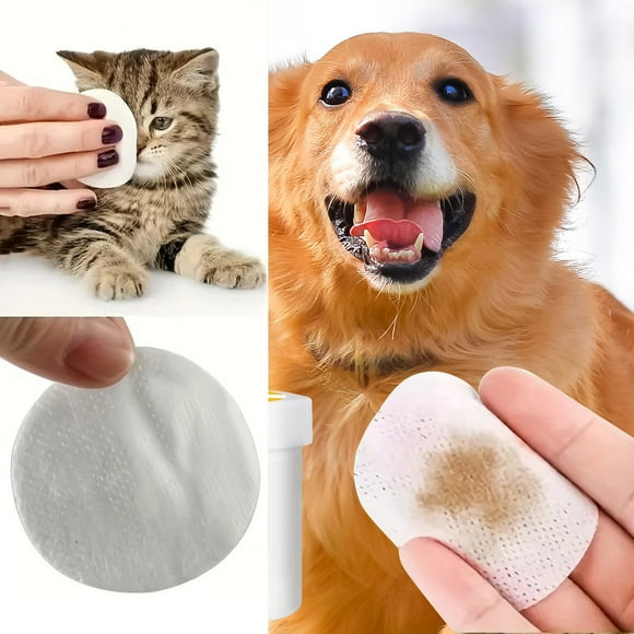 Pet Cleaning Wipes - Tear Stain Remover for Dogs and Cats Gentle Eye Wipes for Veterinary Use and Soft Solution for Pet Hygiene