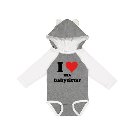 

Inktastic I Heart My Babysitter Gift Baby Boy or Baby Girl Long Sleeve Bodysuit