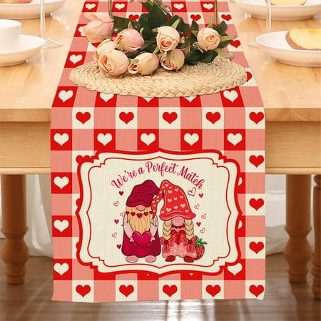

Hot Sale Valentine s Day Table Flag Doll Love Pattern Home Decoration Tablecloth Party Atmosphere Decoration Props