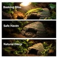 thumbnail image 2 of Reptile Hideout Cave with Basking Platform, 6.6 x 6.4 x 4.1 in Natural Resin Aquarium Decoration, Climbing Ramp, Safe Haven for Small Animals, Lizard, Spider, Turtle Habitat Decor, 2 of 8