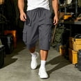 thumbnail image 6 of YSUEJPF Mens Long Shorts Ripstop Wrinkle Resistant‌ Baggy Cargo Capri Pants Twill Stretchy Outdoor Capris with Multi Pockets, 6 of 7