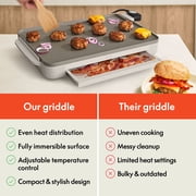 Bella 10 x 18 Nonstick Ceramic Griddle with Warming Tray, Oatmilk