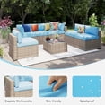 thumbnail image 3 of Clouddwell 14-Piece Outdoor Cushion Covers Replacement for 6-Seat Wicker Sectional-Waterproof, Non-Slip Bottom (Sky Blue), 3 of 8