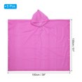 thumbnail image 2 of Uxcell Rain Ponchos, 5 Pack Waterproof Raincoats with Hood, Reusable EVA Rain Jackets for Camping Outdoor, Pink, 2 of 6