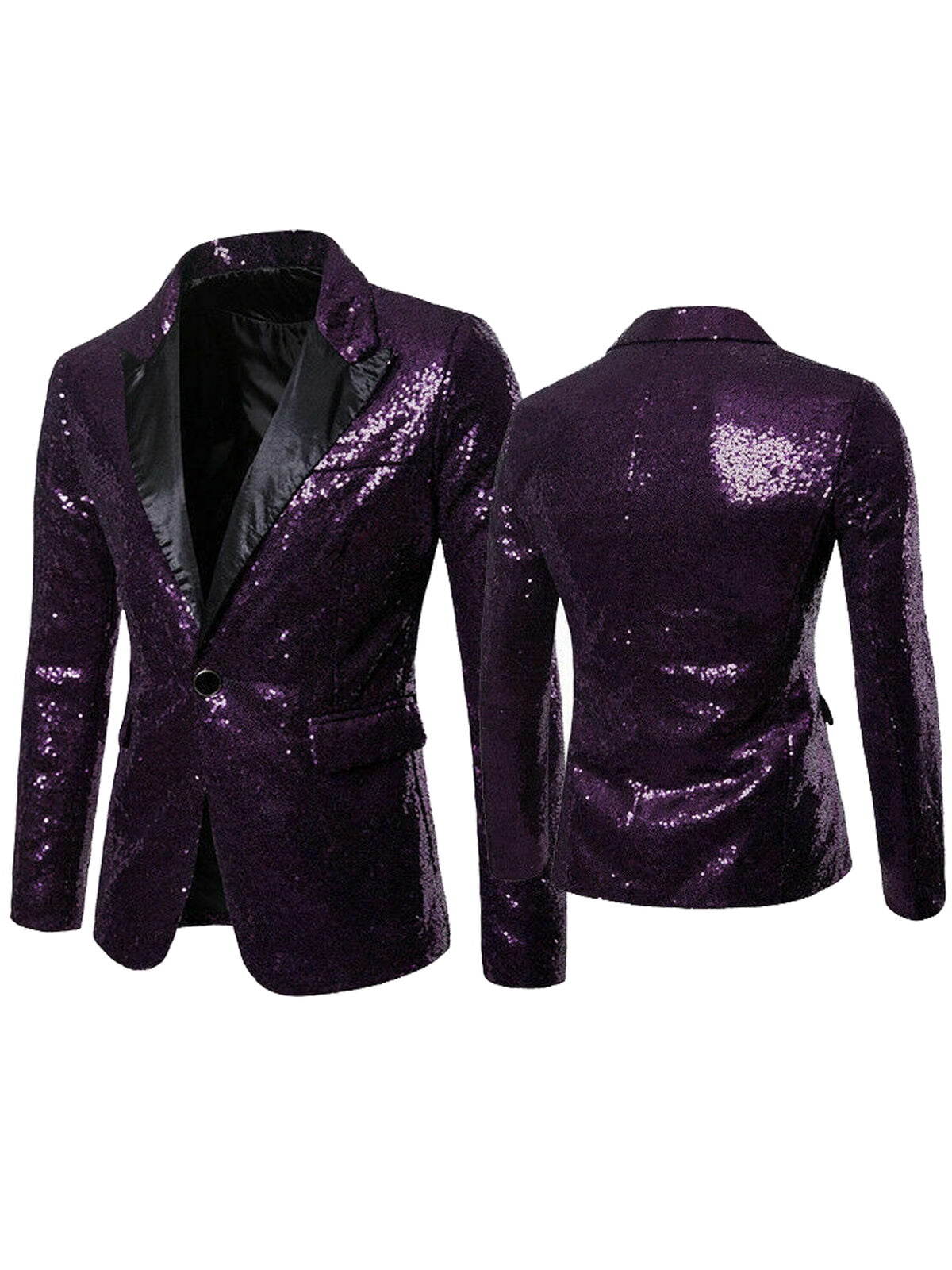 Business Mens Sequins Sparkly Suit Blazer Wedding Party Outwear Jacket Tops Coat