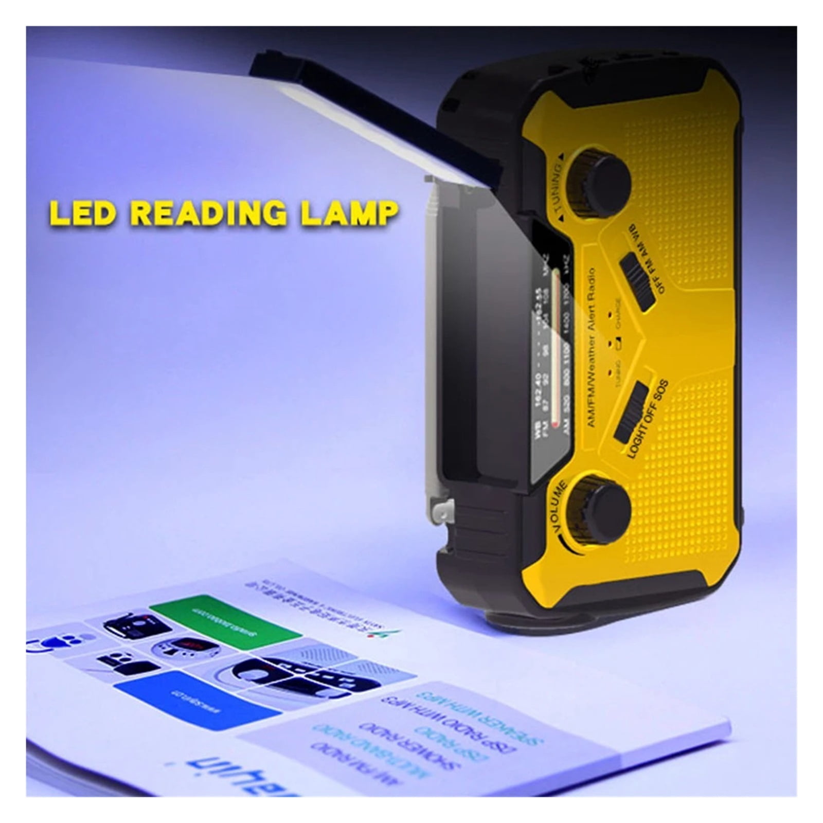 Emerncy Radio with LED Flashlight Power Bank SOS Alarm Solar Radio AM/FM Portable Radio for Emerncy Camping Survival