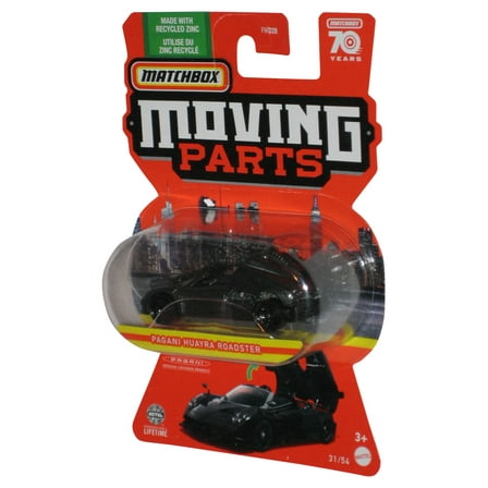 Matchbox Moving Parts (2022) Pagani Huayra Roadster Black Metal Toy Car 31/54