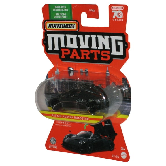 Matchbox Moving Parts (2022) Pagani Huayra Roadster Black Metal Toy Car 31/54