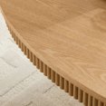 thumbnail image 3 of Kevinplus Modern Oval Coffee Table with Sturdy Pedestal for Living Room, Natural, Length 47”, 3 of 16